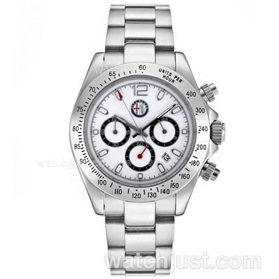 Rolex Daytona Working Chronograph with White Dial S/S-Alfa Romeo Edition