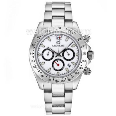 Rolex Daytona Working Chronograph with White Dial S/S-Lexus Edition