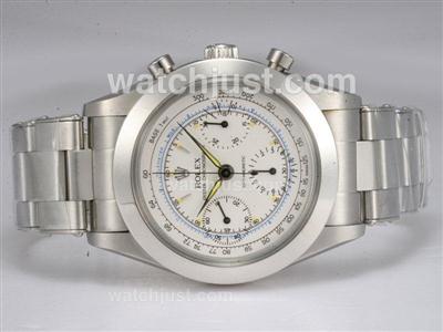 Rolex Pre Daytona Chronograph Swiss Valjoux 7750 Movement with White Dial-Vintage Edition