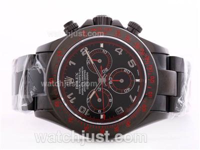 Rolex Red Daytona Pro Hunter Swiss Valjoux 7750 Movement PVD Case-Improved 29J Version