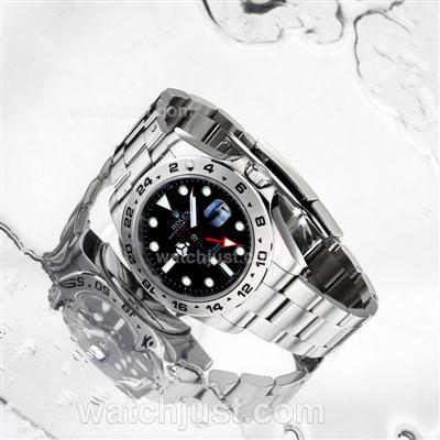 Rolex Explorer II GMT Automatic with Black Dial S/S-Same Structure as ETA Version-High Quality(Gift Box Included)