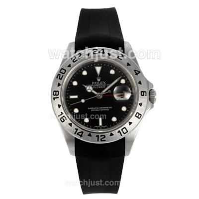 Rolex Explorer II Swiss ETA 2836 Movement with Black Dial-Rubber Strap