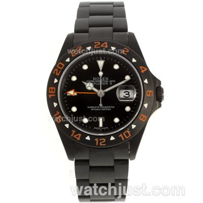 Rolex Explorer II Working GMT Swiss ETA 2836 Movement Full PVD with Black Dial