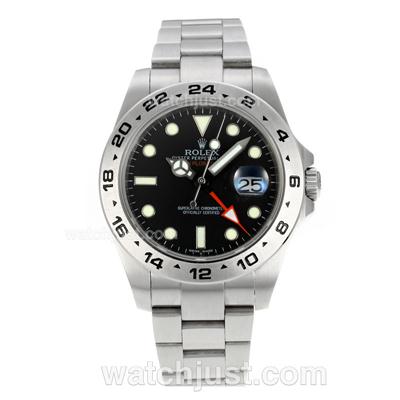 Rolex Explorer II Working GMT Swiss ETA 2836 Movement with Super Luminous Black Dial S/S