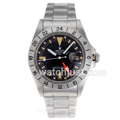 Rolex Explorer Swiss ETA 2836 Movement Black Dial S/S with Yellow Markers-Vintage Edition