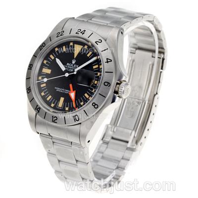 Rolex Explorer Swiss ETA 2836 Movement Black Dial S/S with Yellow Markers-Vintage Edition