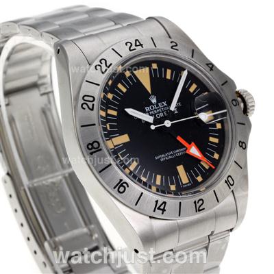 Rolex Explorer Swiss ETA 2836 Movement Black Dial S/S with Yellow Markers-Vintage Edition