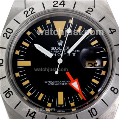 Rolex Explorer Swiss ETA 2836 Movement Black Dial S/S with Yellow Markers-Vintage Edition