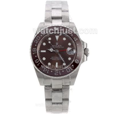 Rolex GMT Master Automatic with Brown Dial and Bezel S/S-Medium Size