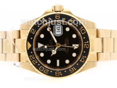 Rolex GMT-Master II Automatic 18K Full Gold Plated with Black Dial-Ceramic Bezel