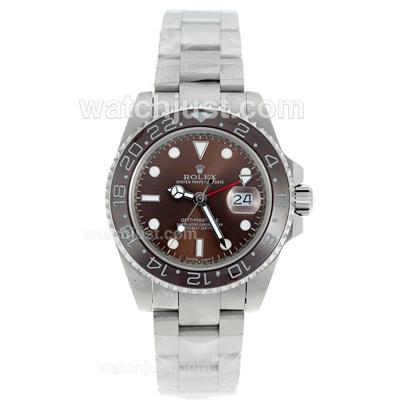 Rolex GMT-Master II Automatic Ceramic Bezel with Brown Dial S/S-Sapphire Glass