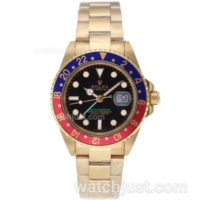 Rolex GMT-Master II Automatic Full Gold Red/Blue Bezel with Black Dial
