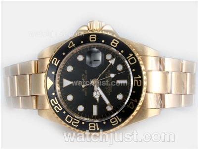 Rolex GMT-Master II Automatic Full Gold with Black Dial and Bezel