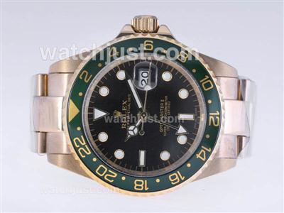 Rolex GMT-Master II Automatic Full Gold with Black Dial-Green Bezel