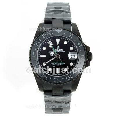 Rolex GMT-Master II Automatic Full PVD Ceramic Bezel with Black Dial-Sapphire Glass