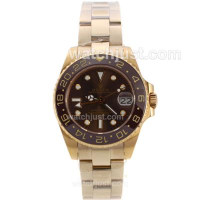 Rolex GMT-Master II Automatic Full Yellow Gold with Brown Bezel and Dial-Medium Size