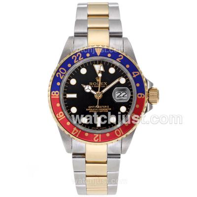 Rolex GMT-Master II Automatic Two Tone Red/Blue Bezel with Black Dial