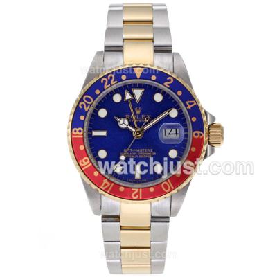 Rolex GMT-Master II Automatic Two Tone Red/Blue Bezel with Blue Dial