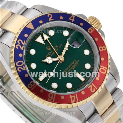 Rolex GMT-Master II Automatic Two Tone Red/Blue Bezel with Green Dial