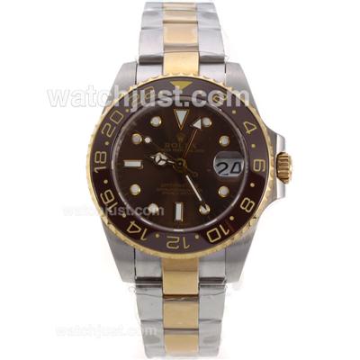 Rolex GMT-Master II Automatic Two Tone with Brown Bezel and Dial-Medium Size