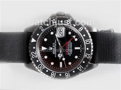 Rolex GMT-Master II Swiss ETA 2836 Movement PVD Case with Black Nylon Strap-Pro Hunter Special Edition