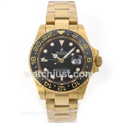 Rolex GMT-Master II Swiss ETA 3186 Movement Full Gold with Ceramic Bezel