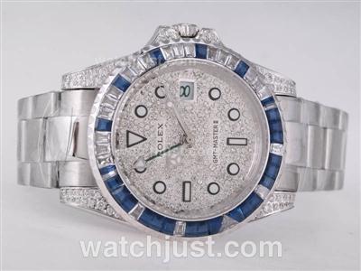 Rolex GMT-Mater II Automatic CZ Diamond Bezel with Diamond Dial