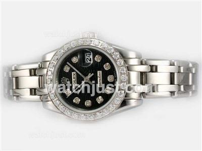 Rolex Masterpiece Automatic Diamond Bezel and Marking with Black Computer Dial