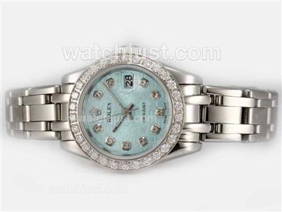 Rolex Masterpiece Automatic Diamond Bezel and Marking with Blue Computer Dial