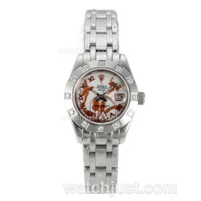 Rolex Masterpiece Automatic Diamond Bezel with MOP Dial S/S-Flowers Illustration