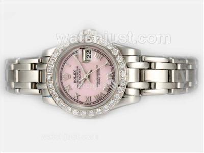 Rolex Masterpiece Automatic Diamond Bezel with Pink MOP Dial