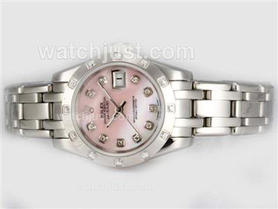 Rolex Masterpiece Automatic Diamond Marking with Pink MOP Dial