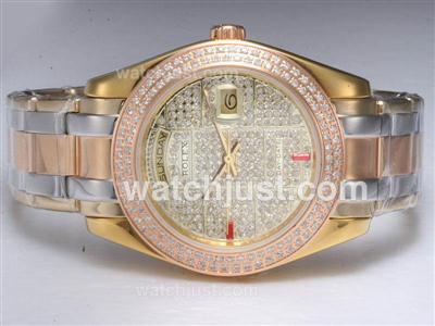 Rolex Masterpiece Automatic Three Tone with Diamond Bezel and Dial