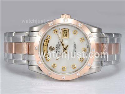 Rolex Masterpiece Automatic Two Tone with Diamond Marking-White Dial