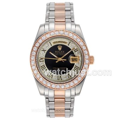 Rolex Masterpiece II Automatic Two Tone with Diamond Bezel and Black Dial -Roman Markers