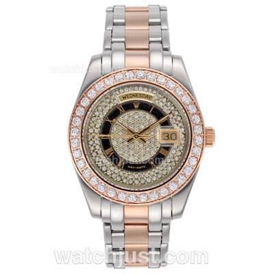 Rolex Masterpiece II Automatic Two Tone with Diamond Bezel and Dial -Roman Markers