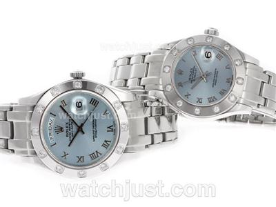 Rolex Masterpiece II Swiss ETA 2836 Movement Roman Markers with Blue Dial