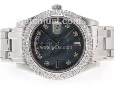 Rolex Masterpiece Swiss ETA 2836 Movement Diamond Bezel and Marking with Black MOP Dial