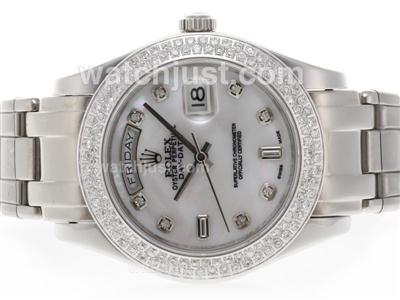 Rolex Masterpiece Swiss ETA 2836 Movement Diamond Bezel and Marking with MOP Dial