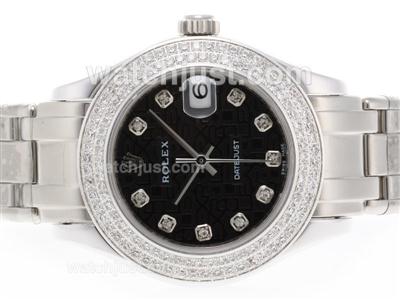 Rolex Masterpiece Swiss ETA 2836 Movement Diamond Marking and Bezel with Black Computer Dial