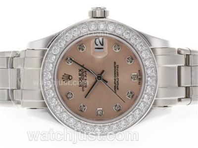Rolex Masterpiece Swiss ETA 2836 Movement Diamond Marking and Bezel with Champagne Dial