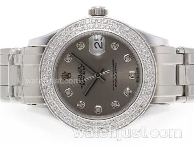 Rolex Masterpiece Swiss ETA 2836 Movement Diamond Marking and Bezel with Gray Dial