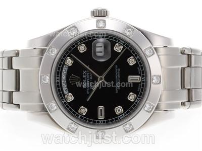 Rolex Masterpiece Swiss ETA 2836 Movement Diamond Marking with Black Dial