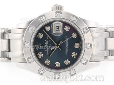 Rolex Masterpiece Swiss ETA 2836 Movement Diamond Marking with Black MOP Dial