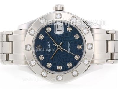 Rolex Masterpiece Swiss ETA 2836 Movement Diamond Marking with Blue Computer Dial