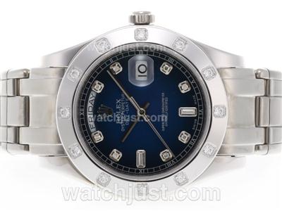 Rolex Masterpiece Swiss ETA 2836 Movement Diamond Marking with Blue Dial