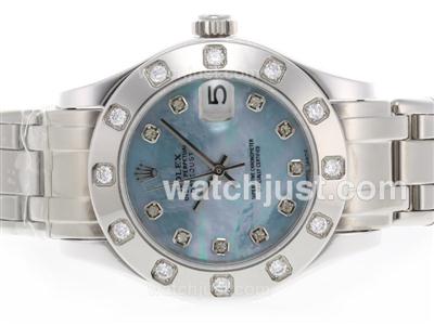 Rolex Masterpiece Swiss ETA 2836 Movement Diamond Marking with Blue MOP Dial