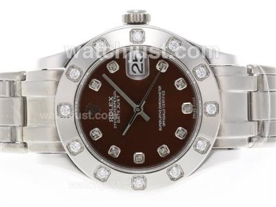 Rolex Masterpiece Swiss ETA 2836 Movement Diamond Marking with Brown Dial