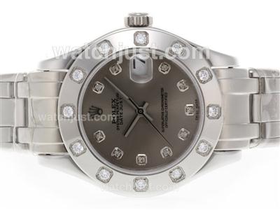 Rolex Masterpiece Swiss ETA 2836 Movement Diamond Marking with Gray Dial
