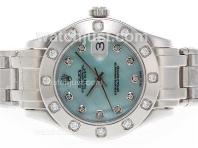 Rolex Masterpiece Swiss ETA 2836 Movement Diamond Marking with Green MOP Dial